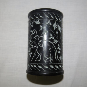 Black Ornate Marble Pencil Holder